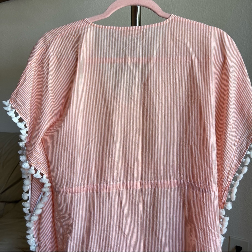 TORY BURCH
Ticking Stripe Caftan w/ Tassel Trim Size XS - Picture 7 of 8